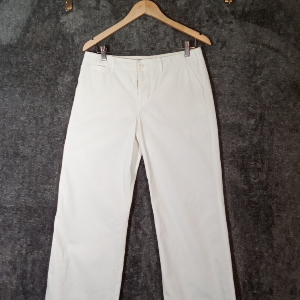 Norma Kamali Eggshell Color Mid Rise Wide Leg Office Womens Size 4 Pants - Picture 4 of 10